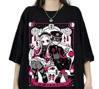 CKurityn Harajuku T-Shirt Horror Comics Toilet Bound Hanako Kun T-Shirt Gothic Cartoon Anime Print Japanese Style T Shirts Top Women Black