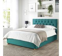 CL Boutique Velvet Double Ottoman Bedframe - Emerald