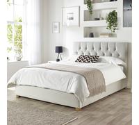 CL Boutique Velvet Kingsize Ottoman Bedframe - Light Silver