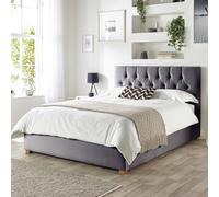 CL Boutique Velvet Superking Ottoman Bedframe - Steel