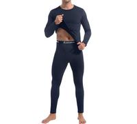 CL convallaria Long Johns Thermal Underwear for Men Soft Fleece Lined Base Layer Cold Weather Top Bottom Set Charcoal-4XL