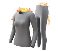 CL convallaria Long Johns Thermal Underwear for Women Fleece Lined Base Layer Set Top and Bottom for Cold Weather XS-4XL,XX-Large Grey