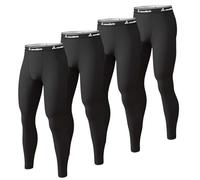 CL convallaria Men's Thermal Pants Fleece Lined Long Johns Compression Bottom Athletic Base Layer Cold Weather Gear 4pc Black 3XL