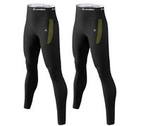 CL convallaria Men's Thermal Pants Fleece Lined Long Johns Compression Bottom Athletic Base Layer Cold Weather Gear 2pc Black-Black S