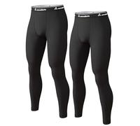 CL convallaria Men's Thermal Pants Fleece Lined Long Johns Compression Bottom Athletic Base Layer Cold Weather Gear 2pc Black-Black XS