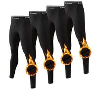 CL convallaria Men's Thermal Pants Fleece Lined Long Johns Compression Bottom Athletic Base Layer Cold Weather Gear 4pc Black L