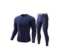 CL convallaria Men's Thermal Underwear Set Ultra Soft Fleece Lined Long Johns Winter Gear Base Layer Top and Bottom Set Sport Style Navy Blue