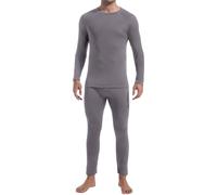 CL convallaria Men's Thermal Underwear Set Ultra Soft Fleece Lined Long Johns Winter Gear Base Layer Top and Bottom Set Sport Style Grey