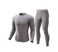 CL convallaria Thermal Underwear for Men Long Johns Soft Fleece Lined Base Layer Cold Weather Top Bottom Set Gray-4XL