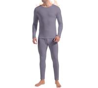 CL convallaria Thermal Underwear for Men Long Johns Soft Fleece Lined Base Layer Cold Weather Top Bottom Set Gray-2XL