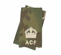 istribution ACF Multicam/MTP Rank Slides Epaulettes Ivory Thread - Pair - King's Crown CIIIR (C3R) (All Ranks - Army Cadet Force) (WO2)
