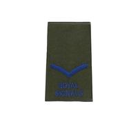 CL Distribution King's Crown Blue on Olive Green Royal Signals Rank Slide/Epaulette - Lance Corporal