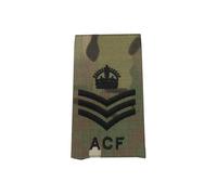 CL Distribution King's Crown C3R ACF Cadets Black on Multicam/MTP (Multi Terrain Pattern) Rank Slide - Staff/Colour Sergeant