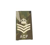 CL Distribution King's Crown C3R ACF Cadets Ivory on Multicam/MTP (Multi Terrain Pattern) Rank Slide - Staff/Colour Sergeant