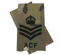 istribution Pair of King's Crown C3R ACF Cadets Black on Multicam/MTP (Multi Terrain Pattern) Rank Slide - Staff/Colour Sergeant