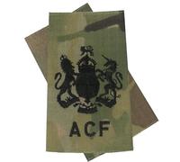 istribution Pair of King's Crown C3R ACF Cadets Black on Multicam/MTP (Multi Terrain Pattern) Rank Slides - WO1 RSM