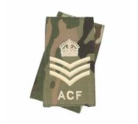 istribution Pair of King's Crown C3R ACF Cadets Ivory on Multicam/MTP (Multi Terrain Pattern) Rank Slide - Staff/Colour Sergeant