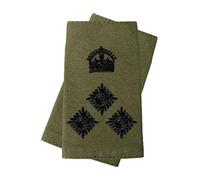 istribution Pair of King's Crown C3R Black on OD Olive Green Rank Slides Epaulettes - Brigadier