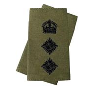 istribution Pair of King's Crown C3R Black on OD Olive Green Rank Slides Epaulettes - Colonel