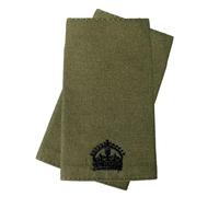 istribution Pair of King's Crown C3R Black on OD Olive Green Rank Slides Epaulettes - Major