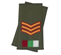 istribution PAIR of Royal Army Medical Service RAMS Gold on Olive Green Rank Slide - Sergeant