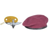 CL Distribution Parachute Regiment Maroon Beret with Standard para Cap Badge, King's Crown, Military Headwear - 51cm Beret