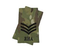 istribution RHA Royal Horse Artillery Black on MTP Rank Slides Pairs British Army - Sergeant