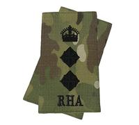 istribution RHA Royal Horse Artillery Black on MTP Rank Slides Pairs King's Crown C3R British Army - Colonel