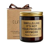 CL&MH Rosemary+Orange+Sage Scented Candles,Retirement Gift,Funny Candle,Happy Retirement Gift for Quitting Job,Gift Her,Gift Him Teacher Retirement,Gift Coworker,Happy (Smells), 9 ounce