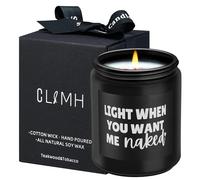 CL&MH Teakwood & Tobacco Scented Candles - Light When You Want Me Naked, Gift for Him, Boyfriend Gifts, Gifts for Men, Gift for Husband, Funny Gifts for Him, Valentines Day Gifts