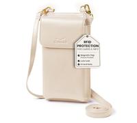 Claasico Womens Crossbody Wallet & Phone Case | iPhone/Samsung/LG Magnet Cell Pouch & Handbag, Ivory