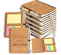 Clabby 10 Sets Thank You Gifts for Teachers Include Positive Spiral Notebooks with Sticky Notes Thank You Ballpoint Pens Inspirational End of The Term Gift for Graduation Students Teacher