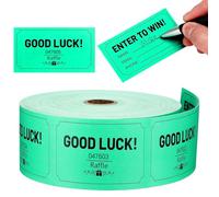 Clabby 1000 Pcs Large Raffle Tickets Rolls Green Raffle Cards Blank Entry Form with Name Phone Email for Events Fundraiser Prizes Printable for Classroom Entry Class Reward Door Prize