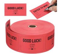 Clabby 1000 Pcs Large Raffle Tickets Rolls Raffle Cards Blank Entry Form with Name Phone Email for Events Fundraiser Prizes Printable for Classroom Entry Class Reward Door Prize (Red)