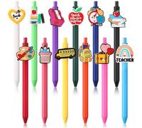 Clabby 12 Pcs Cute Pens Funny Gifts Bulk Ballpoint Appreciation Pens Christmas School Office Supplies Colorful Writing Stationary Accessories for Teacher Appreciation Week