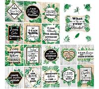 Clabby 17 Pcs Growth Mindset Posters Motivational Posters with Positive Quotes Inspirational Bulletin Board Decorations for Teachers Students Elementary Middle School Classroom Decor(Plant Style)