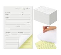 Clabby 200 Sets Maintenance Request Book/Forms/Slips, 2 Part Carbonless, 4. 7 x 7. 1 Inch Maintenance Log Books, Repair Request Forms, 50 Sets Each Pad, for Office Hospitals Management
