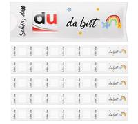 Clabby 30 Schön Dass Du Da Bist Gifts Case Felt Chocolate Bar Gift Box Chocolate Packaging Gift Compatible with Duplo for Wedding Confirmation Christening Birthday without Chocolate (Rainbow Style)