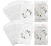 Clabby 50 Pcs Wedding Confetti Bags 105 x 70 mm Confetti Favor Hen Party Candy Bags Throw Some Love Paper Glassing Envelopes for Summer Wedding Baby Shower Bridal Shower(Green Leaf Style)