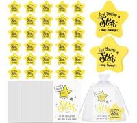 Clabby 50 Set Inspirational Erasers Graduation Gifts Fun Star Eraser Gifts for The Class Star Pencil Rubber Thank You Cards and Bags for Students School Classroom