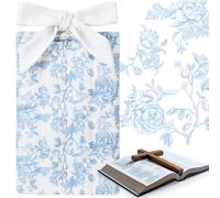 Clabby Quilted Bible Book Cover Sleeve Coquette Bow Padded Book Protector Watercolor Flower Washable Quilted Book Covers for Paperbacks, Book Pouch with Pockets for Book Lover Gifts(Hydrangea)