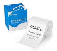 CLABEL 50x80mm Thermal Labels 1 Roll White for 221B 221D Label Printer | Waterproof, Oil-Proof, Tear-Proof Synthetic, 1.96'' x 3.14'', 90 Labels/Roll, Price Barcode Business Bakery Office Storage