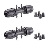 Claber 1/2 Inch Connector with 1/4 Inch 4-Way Adaptor (2) (91027)