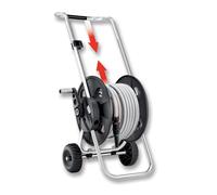 Claber 30m hose trolley Metal Junior Pronto 30 Kit with elegant silver finish