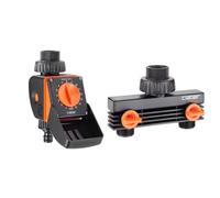 Claber 8422 Aquauno Logica Water Timer And Double Tap Connector