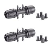 Claber 91027 Half-Inch Hose Pipe Connector With Four Dripper Outlets. Pack Of Two