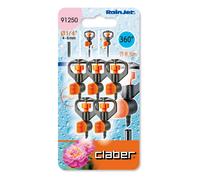Claber 91250 Oblong Hole Micro Sprinkler 360° Adjustable, Black/Orange/Grey