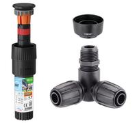 Claber Colibri 90210 360 Degree Pop-Up Sprinkler, Corner Connector & Collar Guard Bundle