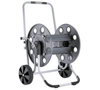 Claber Metal Gemini hose reel with metal frame and drum, ideal for large-sized gardens