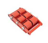 Clacakome 17600lbs Machine Skate Dolly, Robust Cast Steel, 360° Rotating Platform, 6 PU Wheels, Red, No Assembly Needed, for Heavy Equipment & Large Furniture Moving